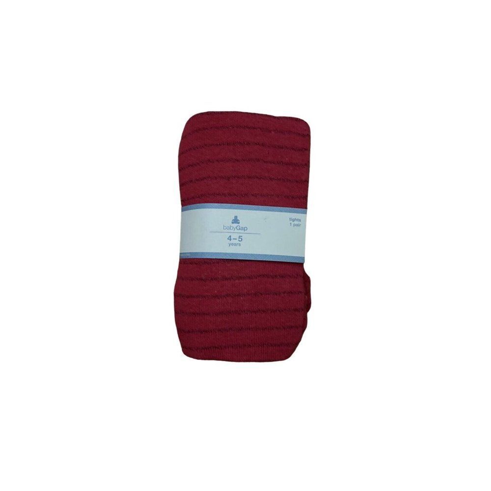 GAP Baby Gap Knit Tights Red with Gray Stripes NWT